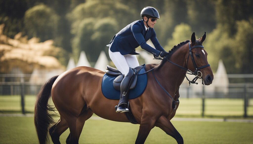 A sleek, modern saddle with integrated performance tracking technology, featuring advanced stirrups for enhanced safety and performance